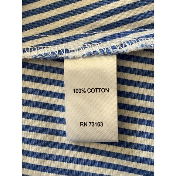 Cupio Womens Off-Shoulder Bell Sleeve Top Blue & White Striped Blouse Medium - Picture 8 of 9